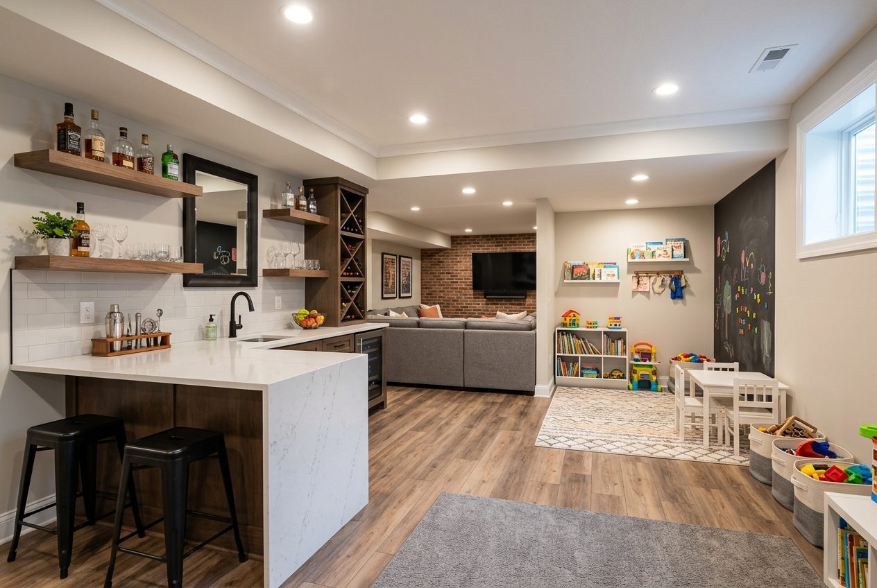Basement Finishing project in Middletown, NJ